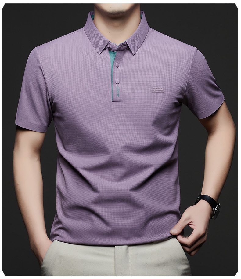 Men's Waffle Knit Short Sleeve Polo Shirt
