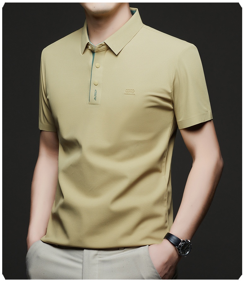 Men's Waffle Knit Short Sleeve Polo Shirt