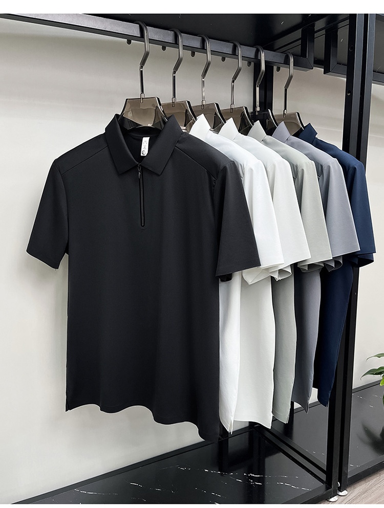 Men's Quarter-Zip Short-Sleeve Polo Shirt