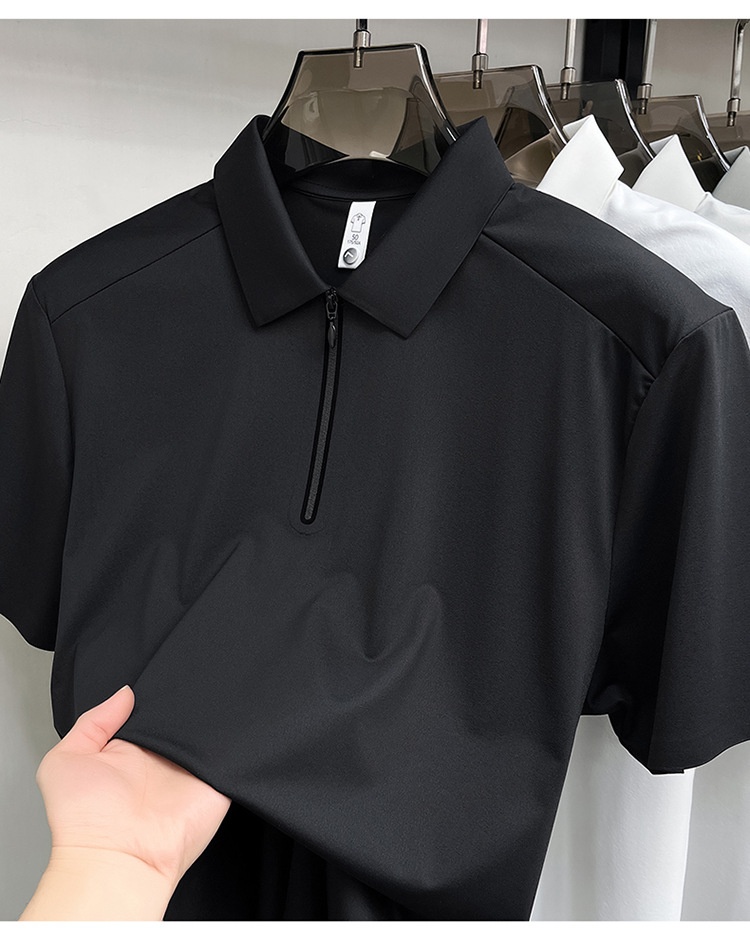 Men's Quarter-Zip Short-Sleeve Polo Shirt