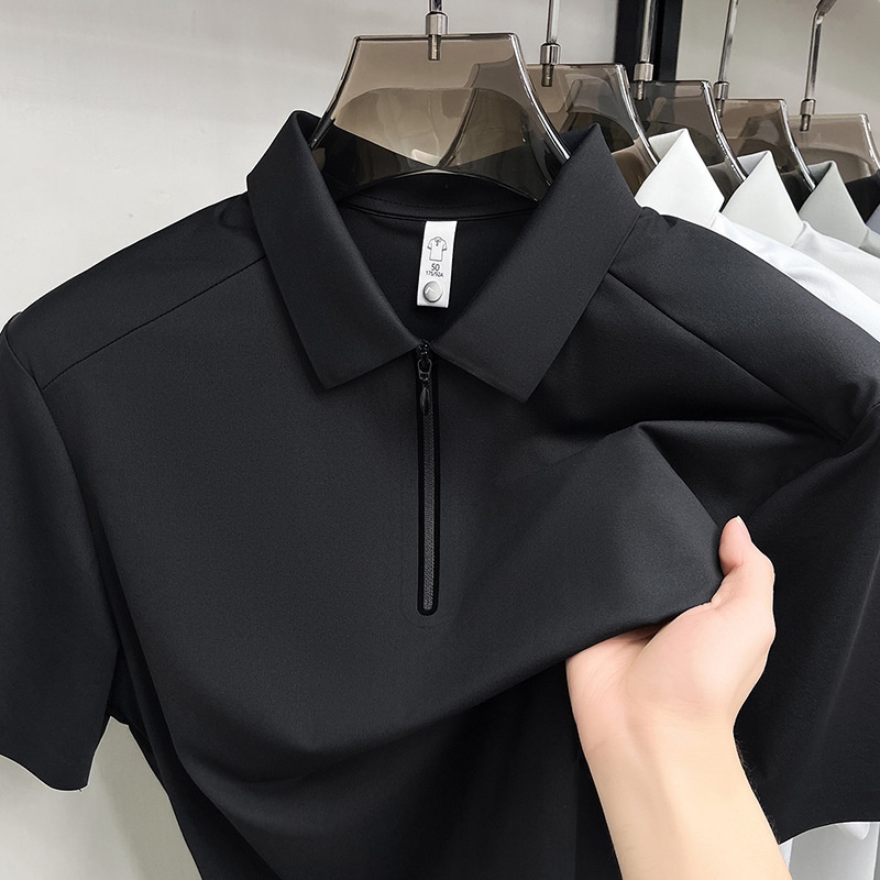 Men's Quarter-Zip Short-Sleeve Polo Shirt