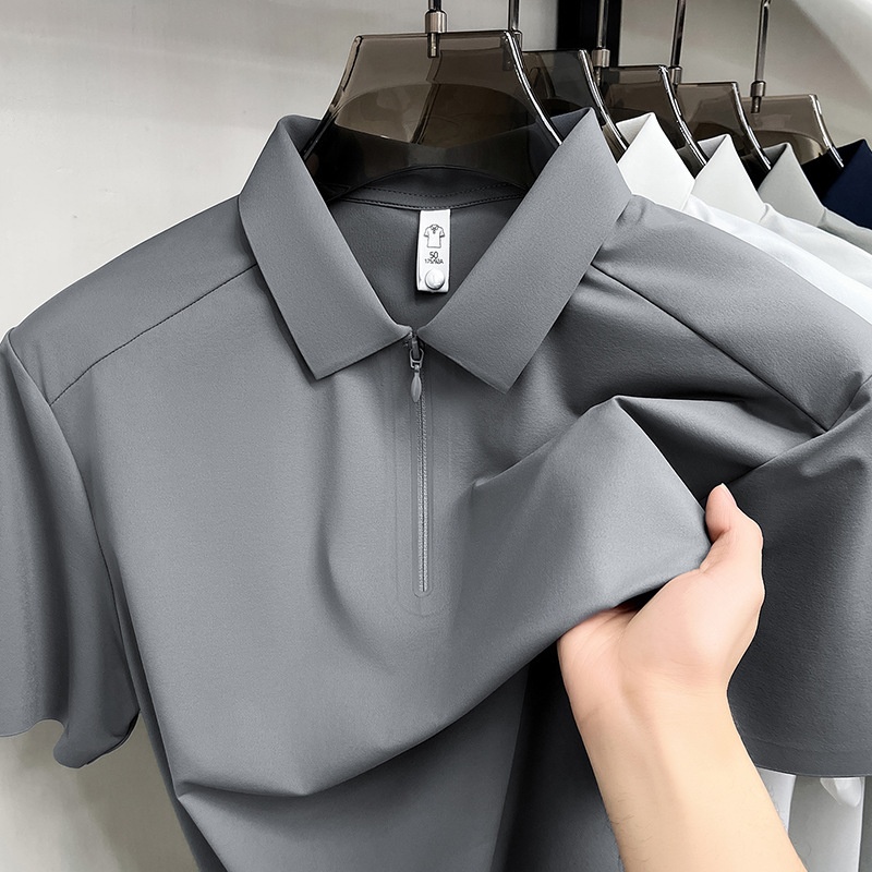 Men's Quarter-Zip Short-Sleeve Polo Shirt