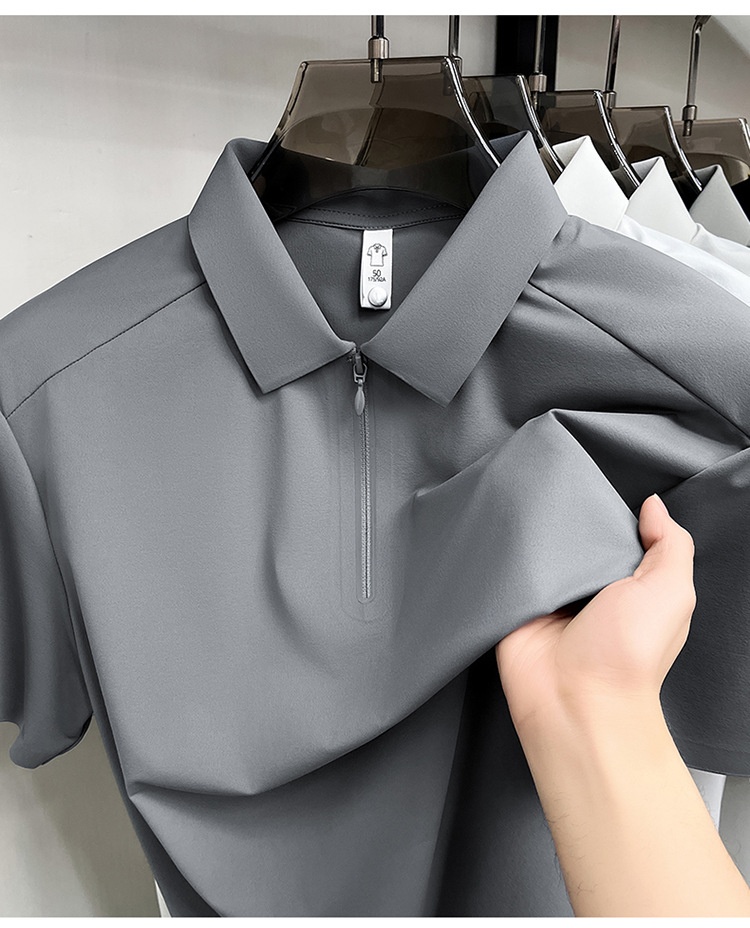Men's Quarter-Zip Short-Sleeve Polo Shirt