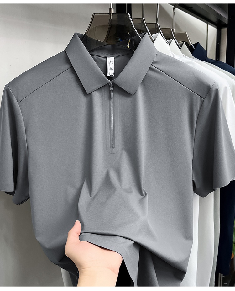 Men's Quarter-Zip Short-Sleeve Polo Shirt