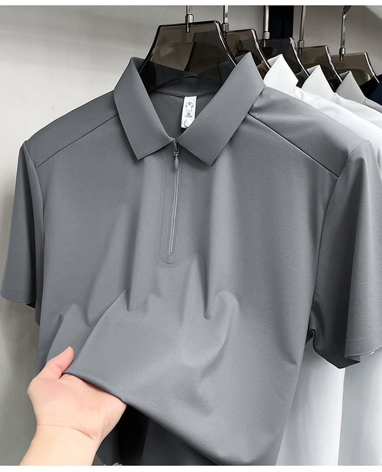 Men's Quarter-Zip Short-Sleeve Polo Shirt