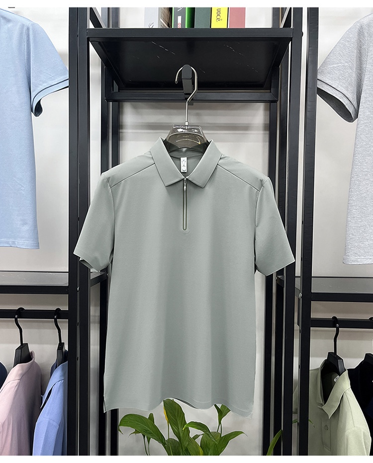 Men's Quarter-Zip Short-Sleeve Polo Shirt