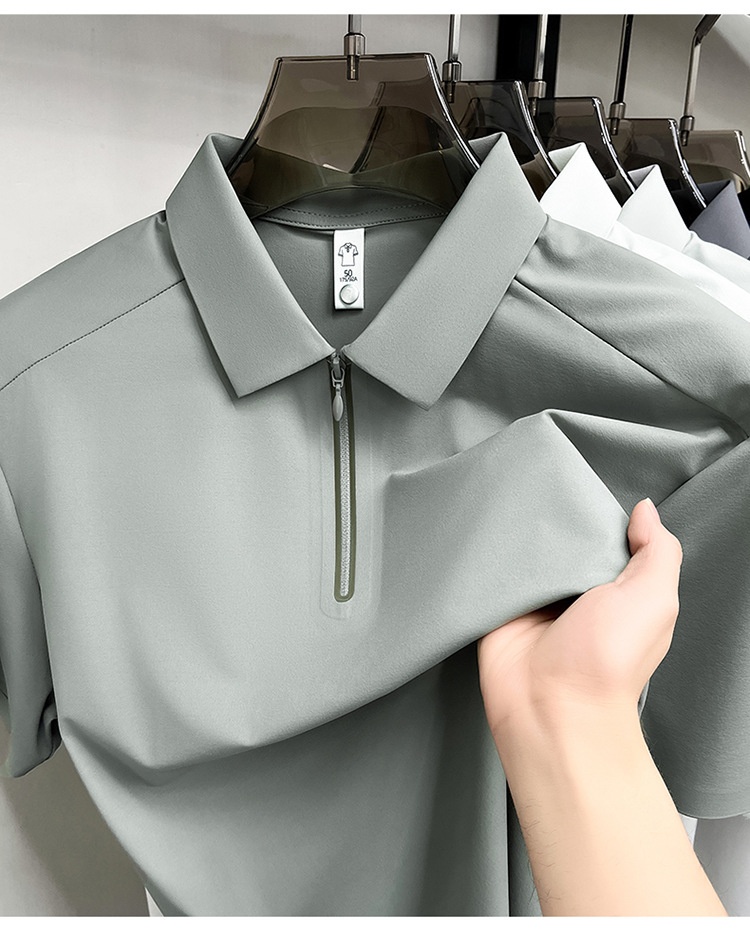 Men's Quarter-Zip Short-Sleeve Polo Shirt
