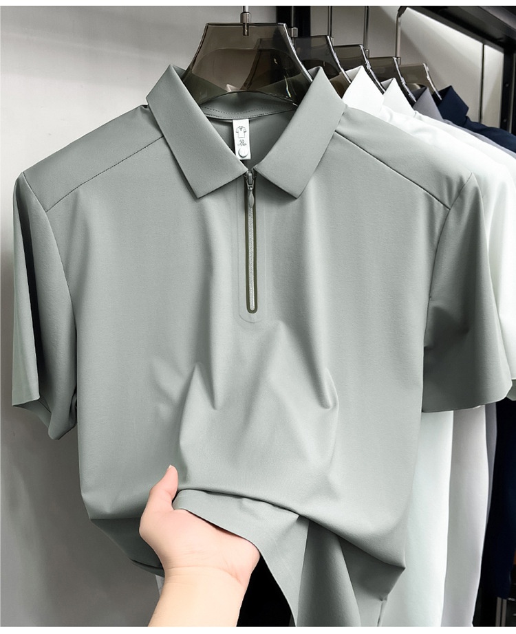 Men's Quarter-Zip Short-Sleeve Polo Shirt
