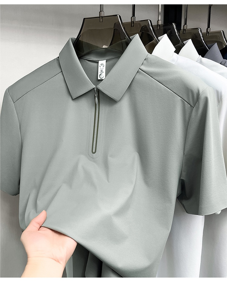 Men's Quarter-Zip Short-Sleeve Polo Shirt