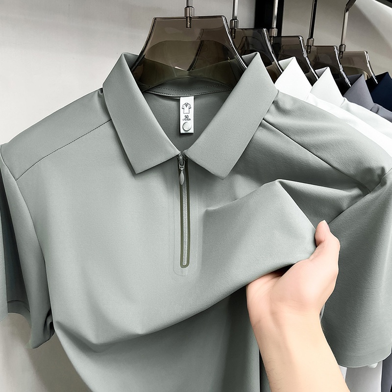 Men's Quarter-Zip Short-Sleeve Polo Shirt