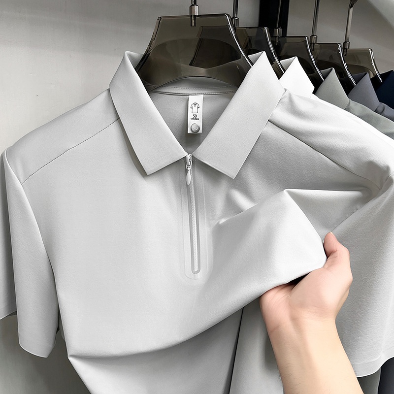 Men's Quarter-Zip Short-Sleeve Polo Shirt