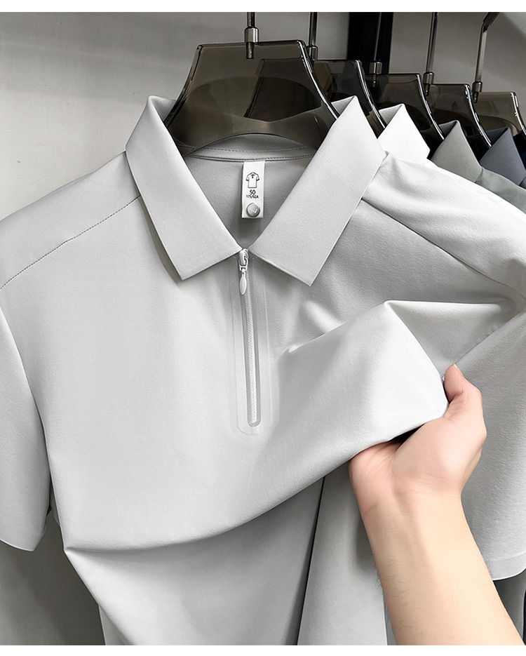 Men's Quarter-Zip Short-Sleeve Polo Shirt