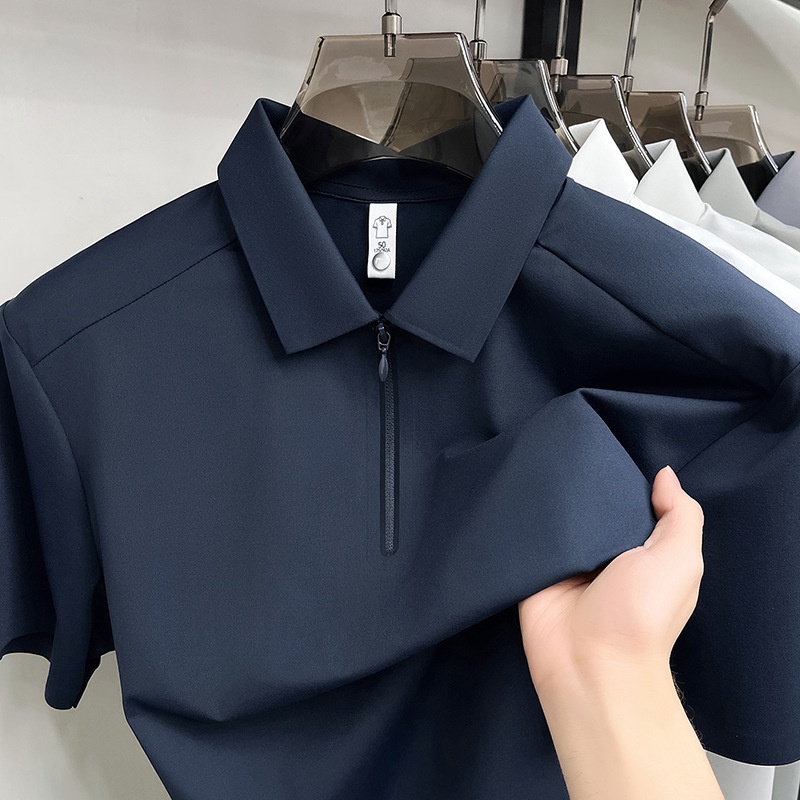 Men's Quarter-Zip Short-Sleeve Polo Shirt