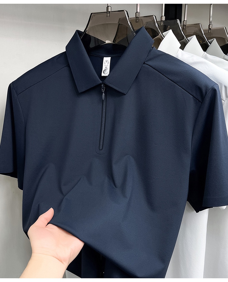 Men's Quarter-Zip Short-Sleeve Polo Shirt