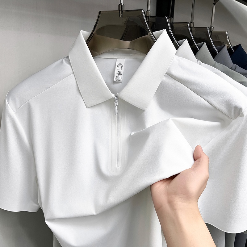 Men's Quarter-Zip Short-Sleeve Polo Shirt