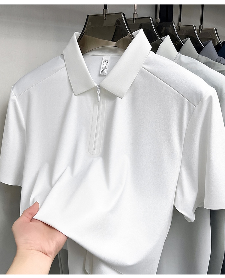 Men's Quarter-Zip Short-Sleeve Polo Shirt