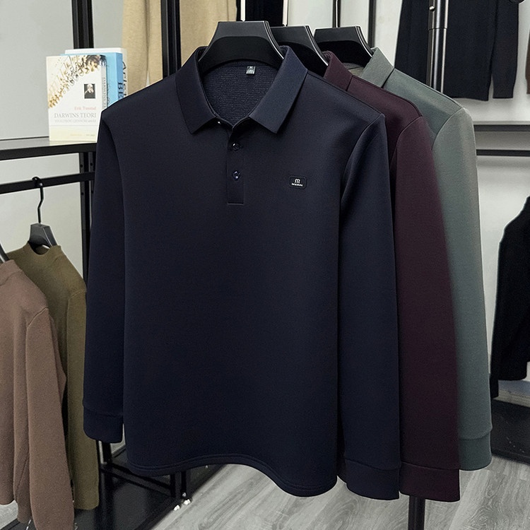 Men's Long Sleeve Polo Shirt Casual Collared Pullover