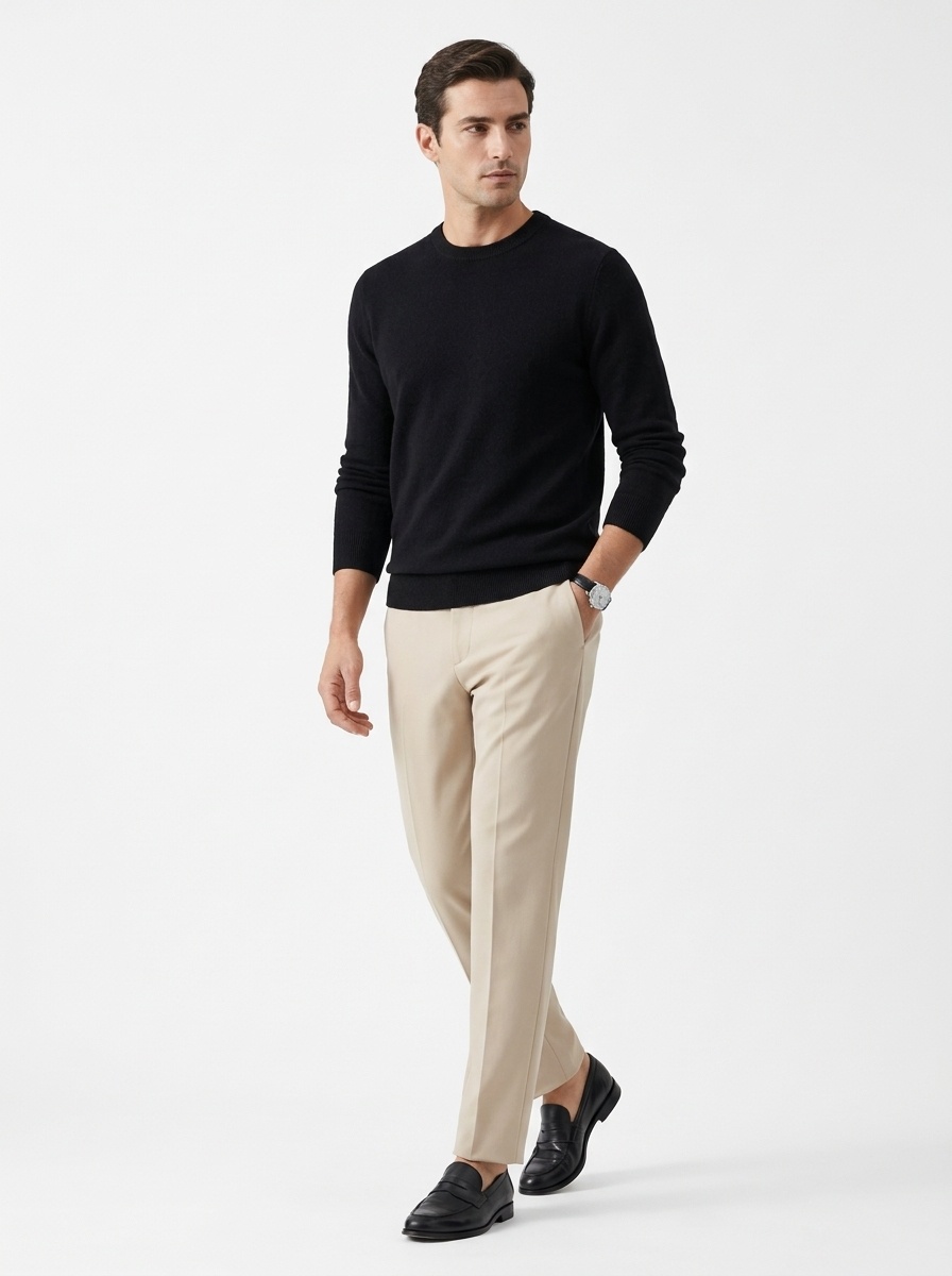 Men's Classic Crewneck Long Sleeve Knit Sweater