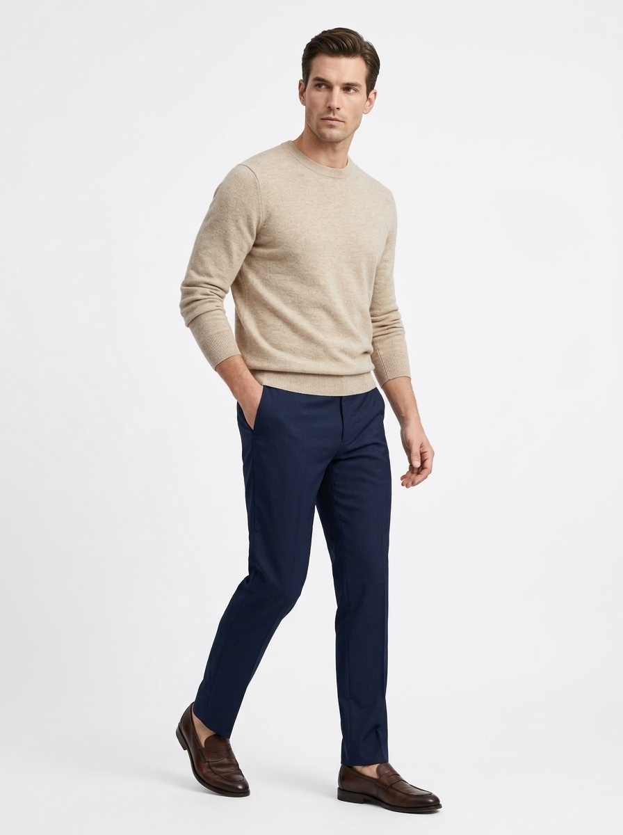 Men's Classic Crewneck Long Sleeve Knit Sweater