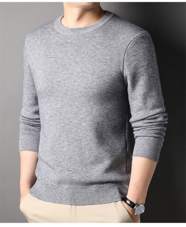 Men's Classic Crewneck Long Sleeve Knit Sweater
