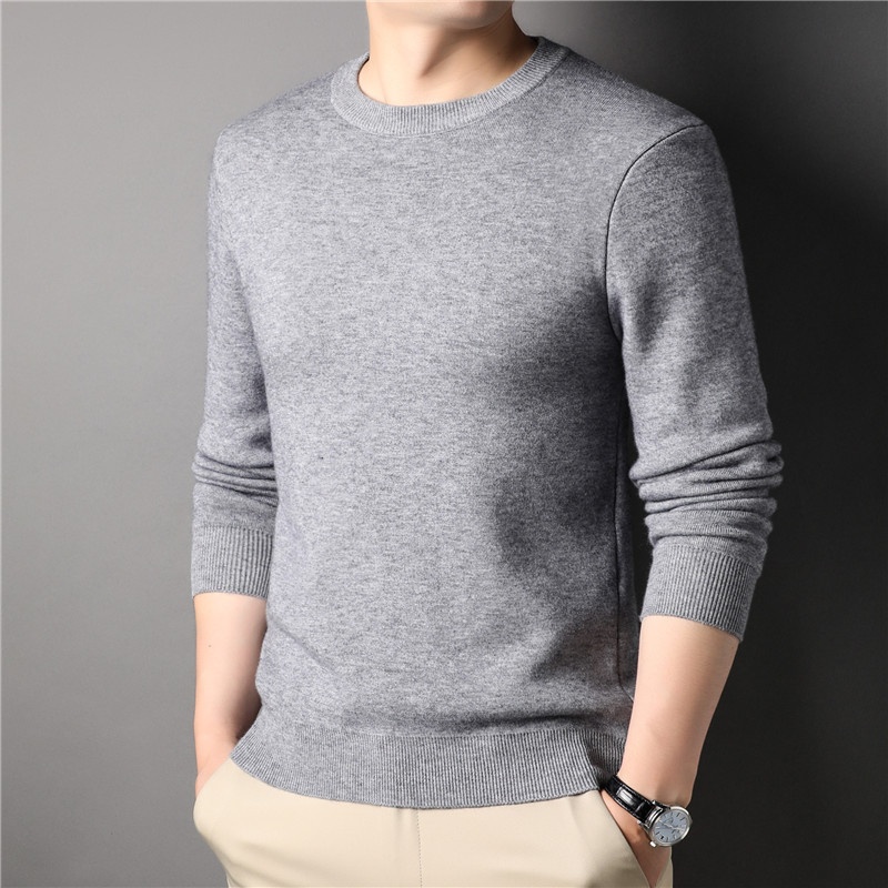 Men's Classic Crewneck Long Sleeve Knit Sweater