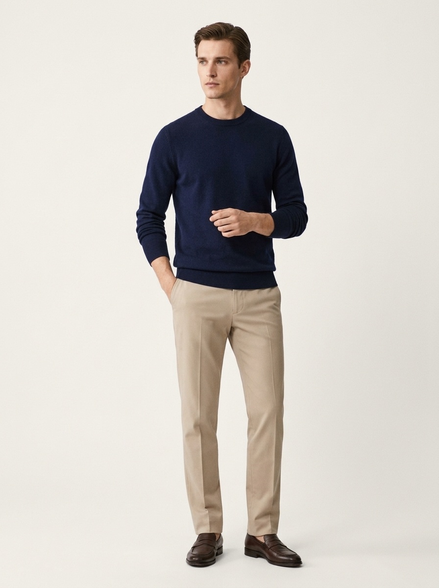 Men's Classic Crewneck Long Sleeve Knit Sweater