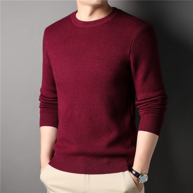 Men's Classic Crewneck Long Sleeve Knit Sweater