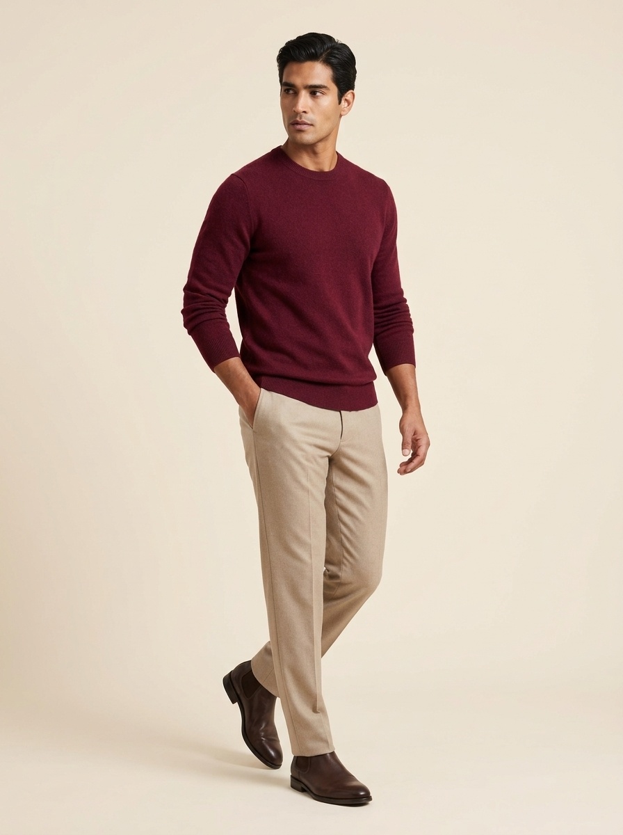 Men's Classic Crewneck Long Sleeve Knit Sweater