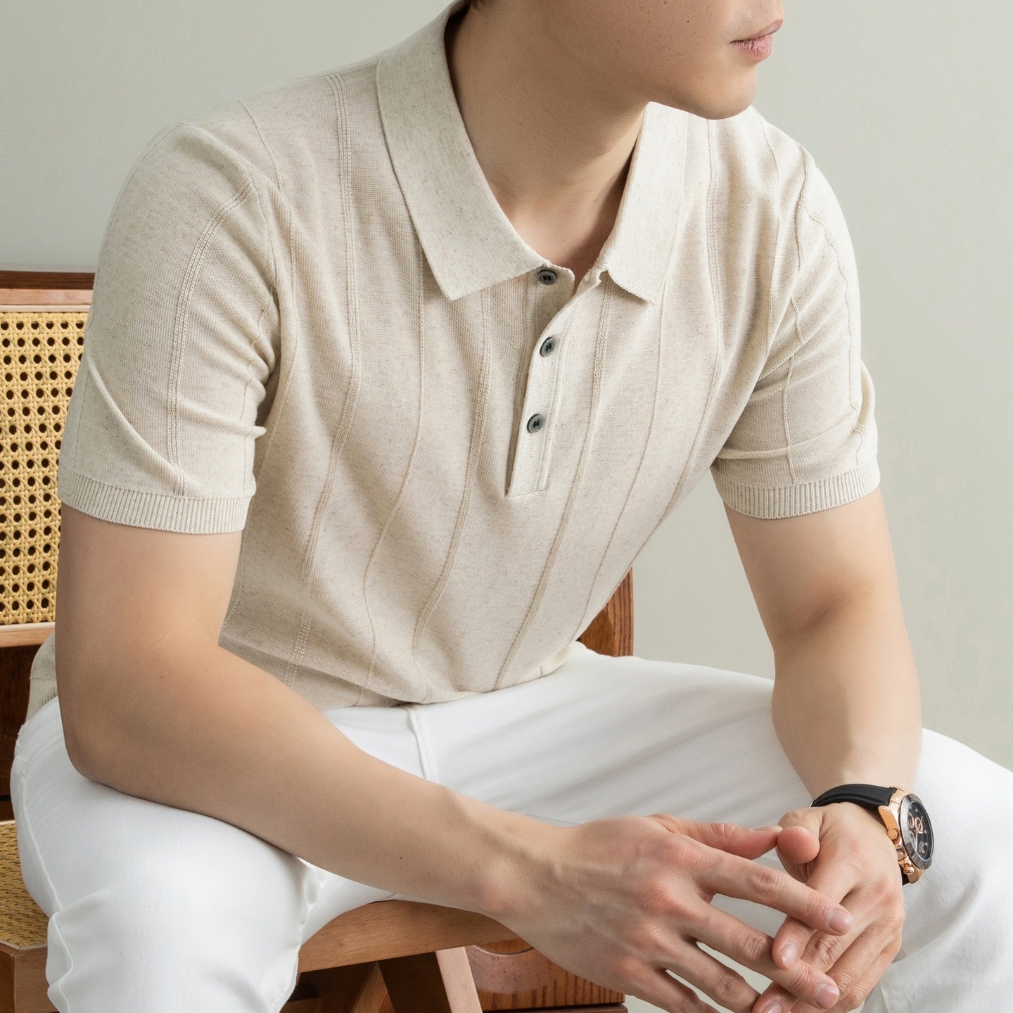 Men's Short Sleeve Knit Polo Shirt