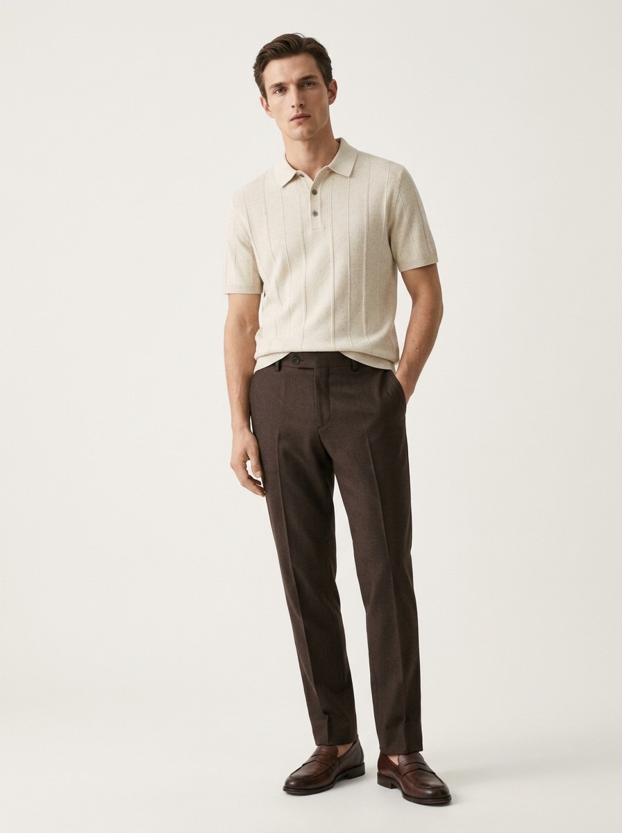 Men's Short Sleeve Knit Polo Shirt