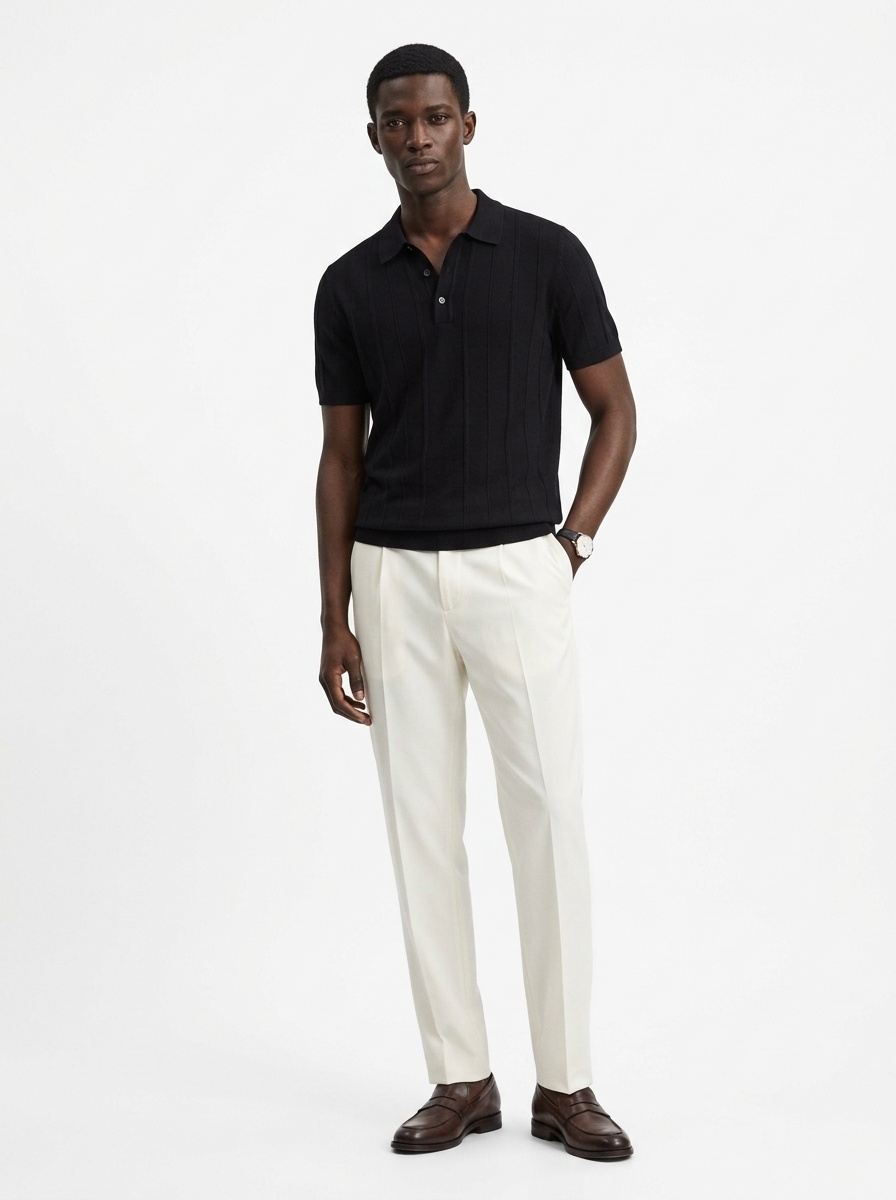 Men's Short Sleeve Knit Polo Shirt