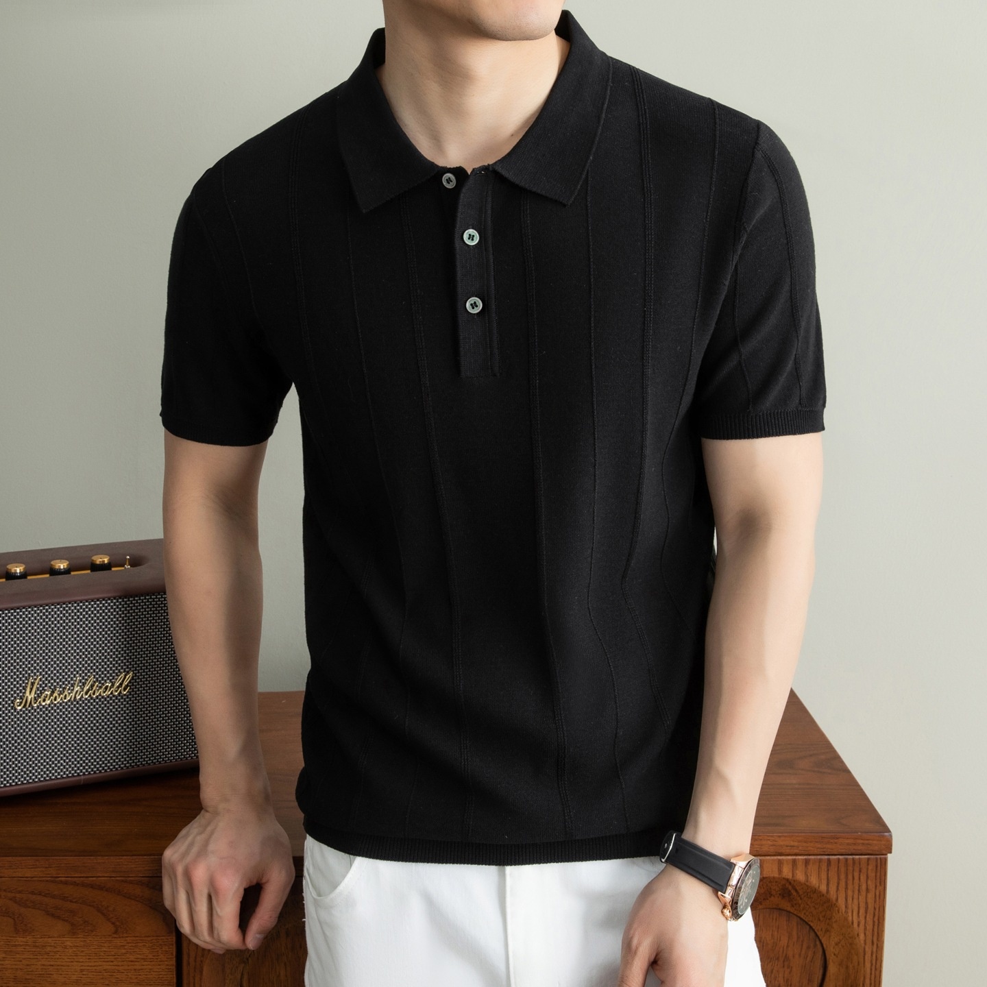 Men's Short Sleeve Knit Polo Shirt