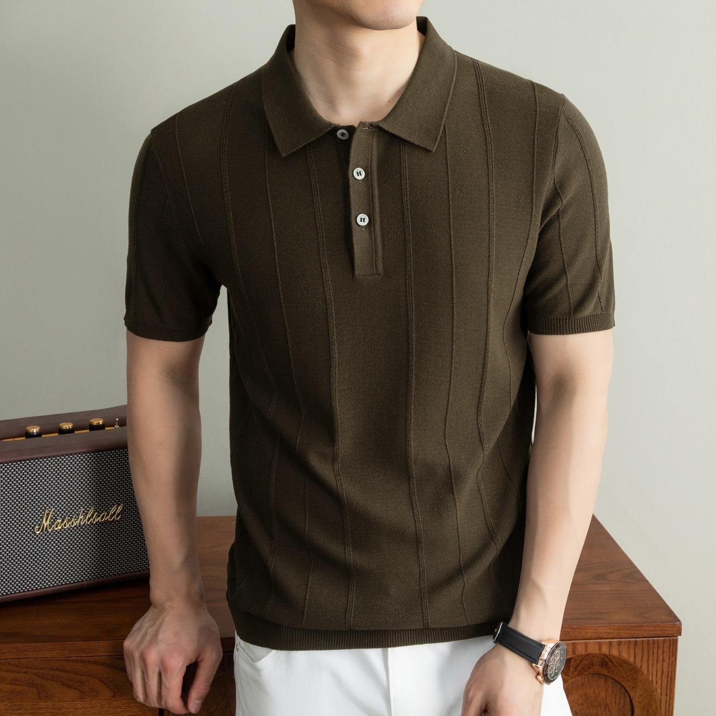 Men's Short Sleeve Knit Polo Shirt