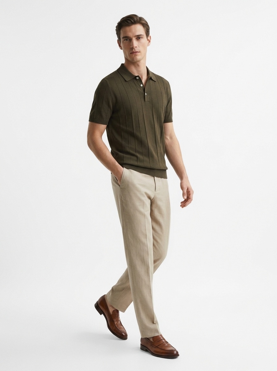 Men's Short Sleeve Knit Polo Shirt
