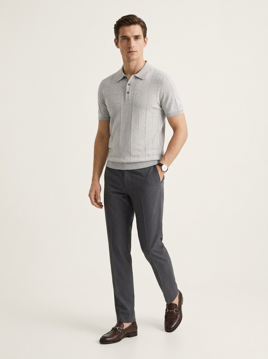 Men's Short Sleeve Knit Polo Shirt