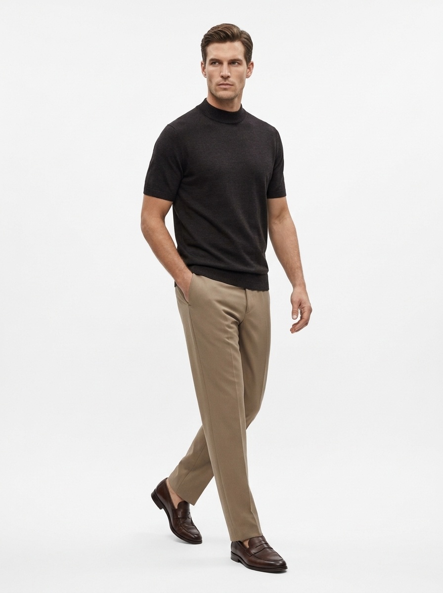 Men's Mock Neck Knit Sweater