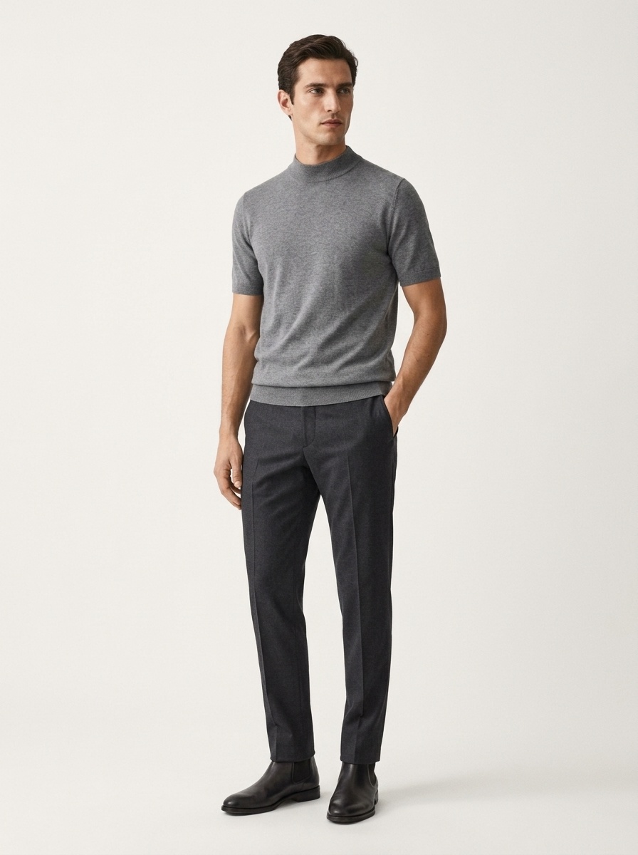Men's Mock Neck Knit Sweater