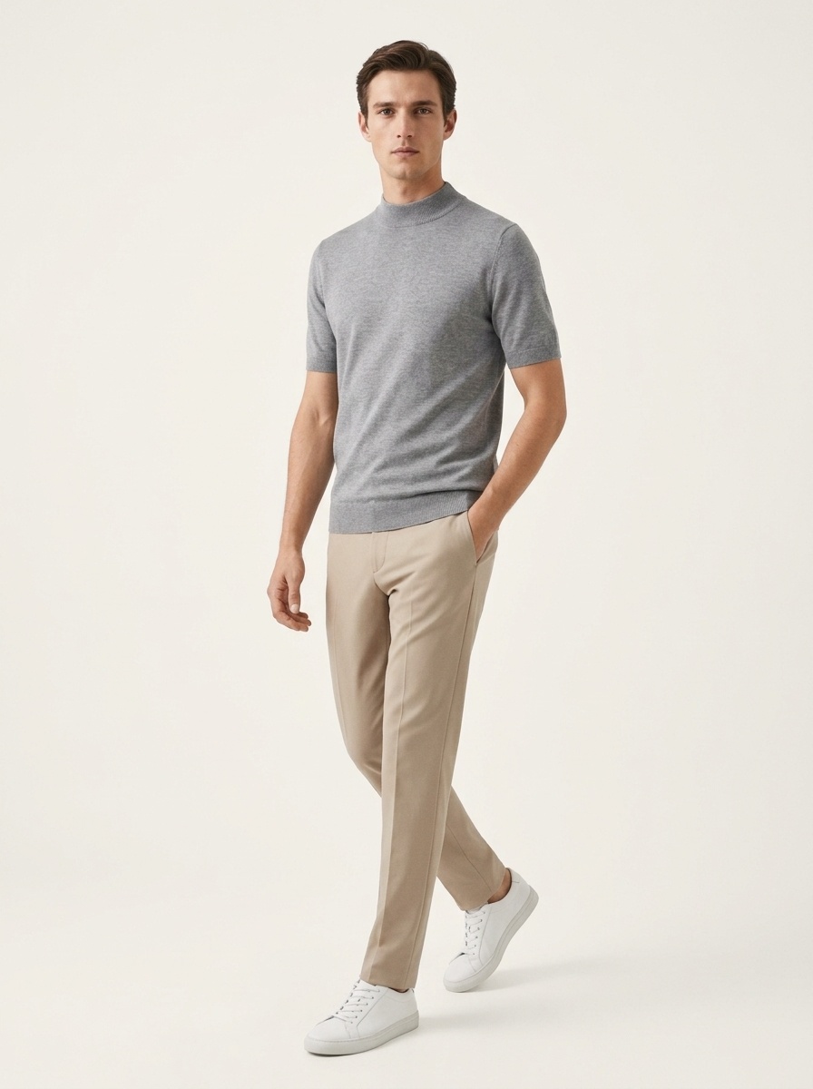 Men's Mock Neck Knit Sweater