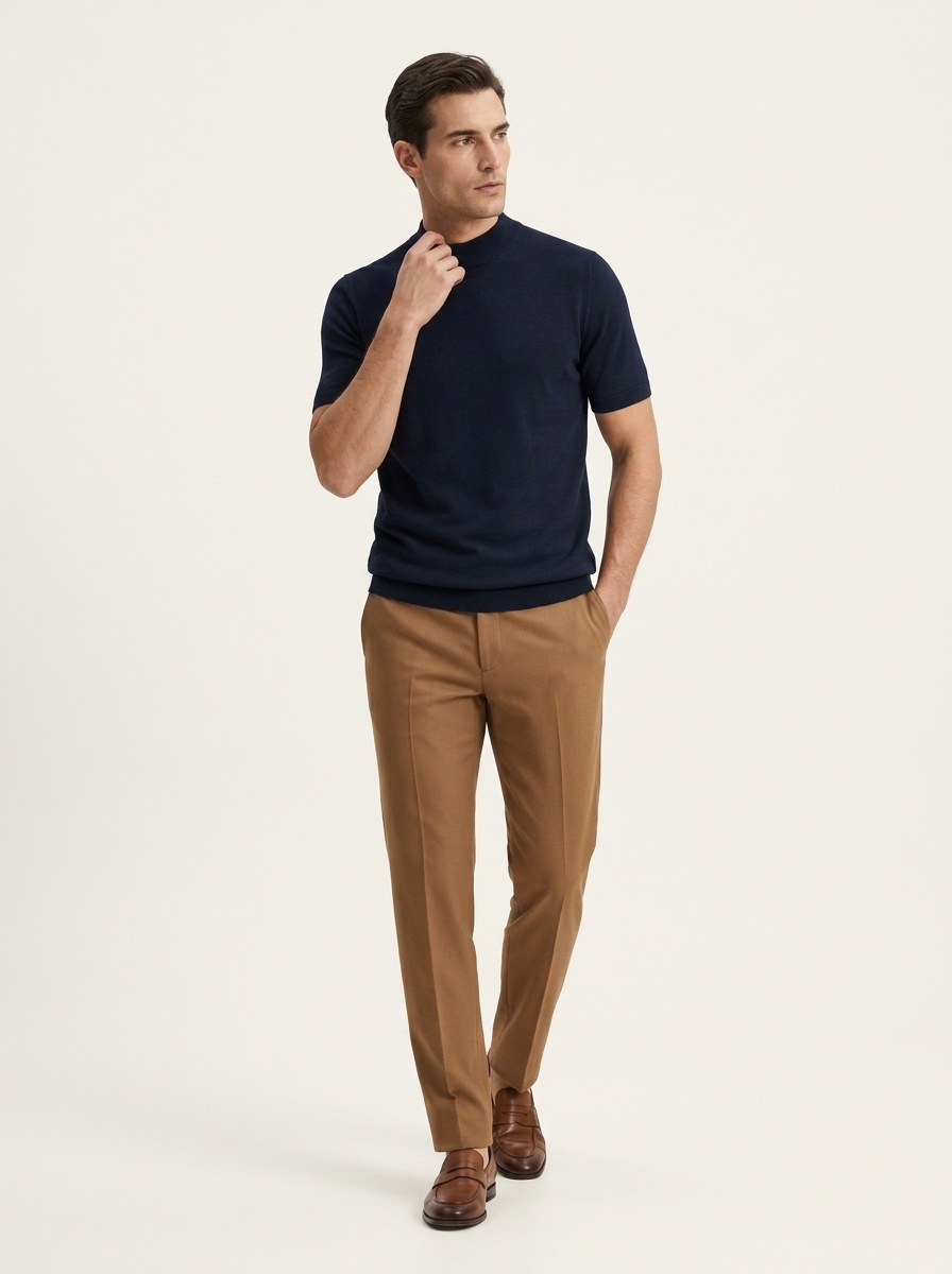 Men's Mock Neck Knit Sweater