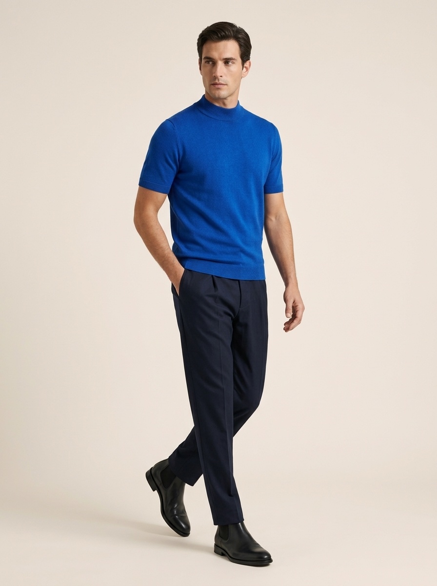 Men's Mock Neck Knit Sweater