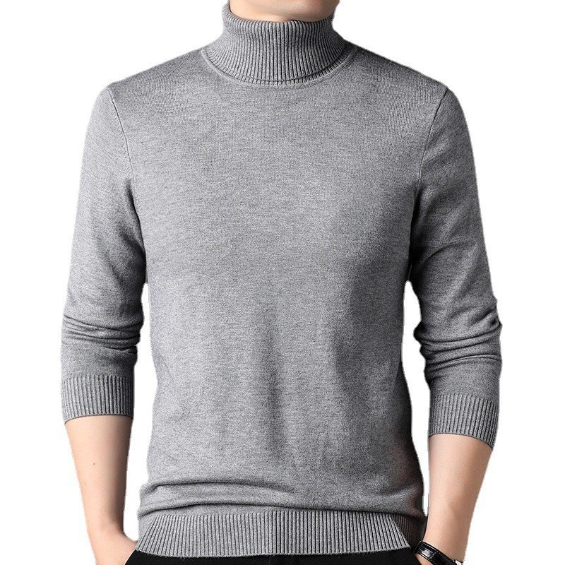 Men's Classic Ribbed Turtleneck Knit Pullover Sweater