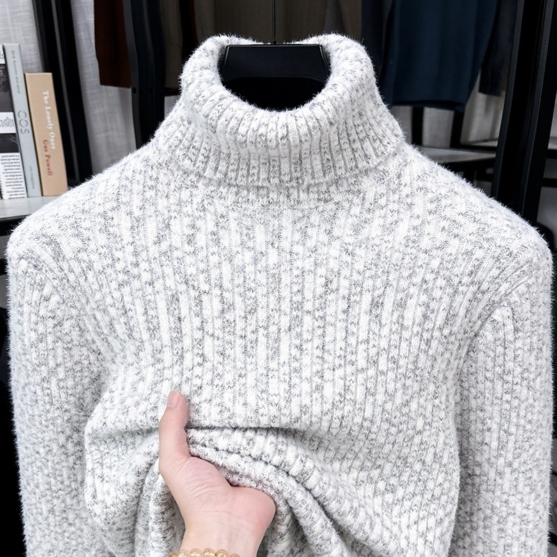 Ribbed Knit Turtleneck Long Sleeve Pullover Sweater