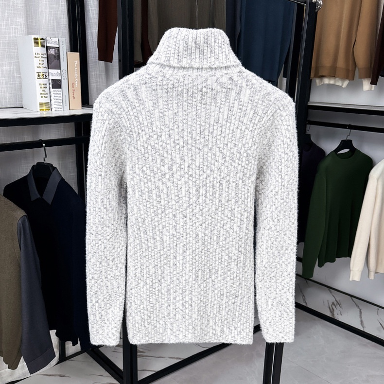 Ribbed Knit Turtleneck Long Sleeve Pullover Sweater
