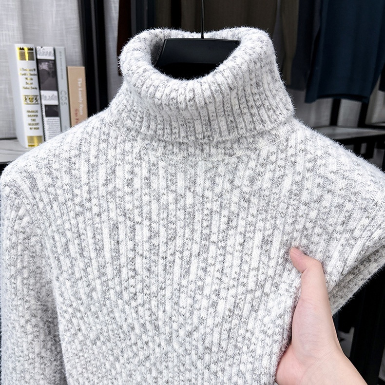 Ribbed Knit Turtleneck Long Sleeve Pullover Sweater