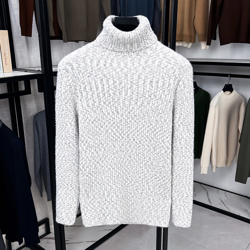 Ribbed Knit Turtleneck Long Sleeve Pullover Sweater