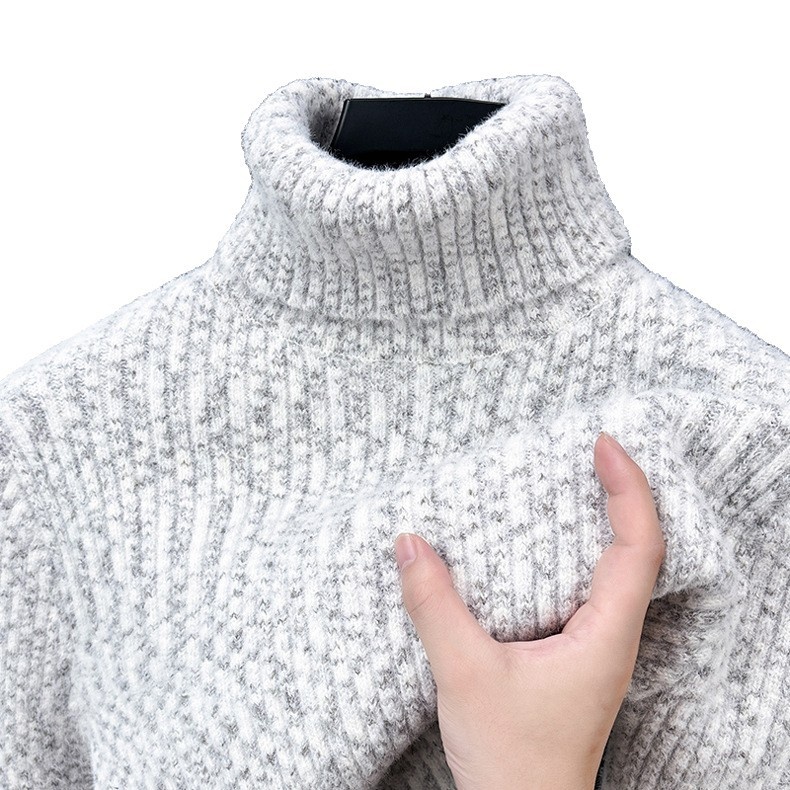 Ribbed Knit Turtleneck Long Sleeve Pullover Sweater