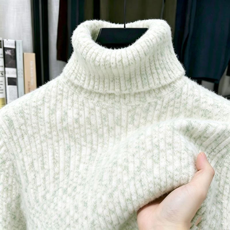 Ribbed Knit Turtleneck Long Sleeve Pullover Sweater