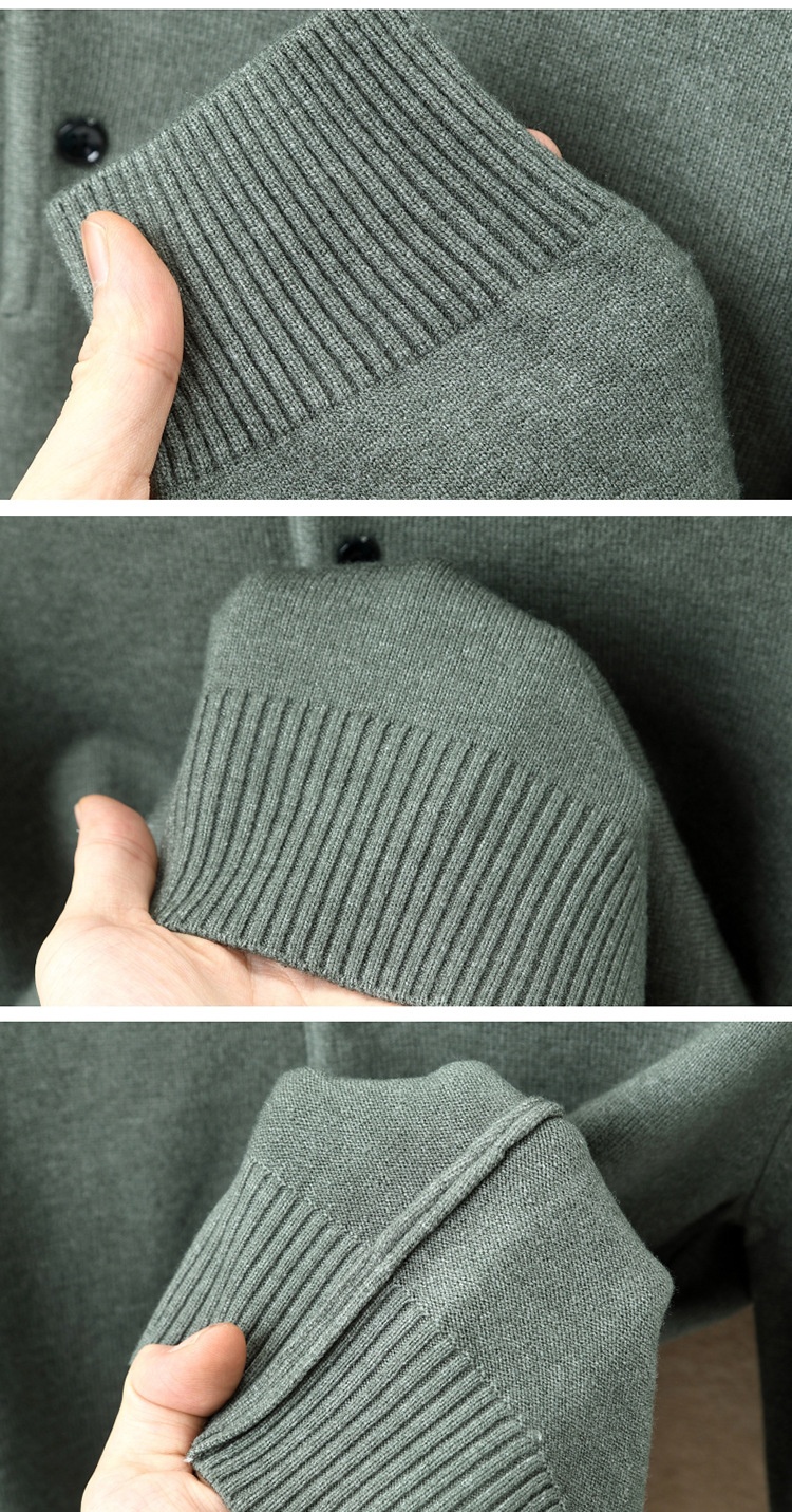Men's Long-Sleeve Polo Shirt Sweater