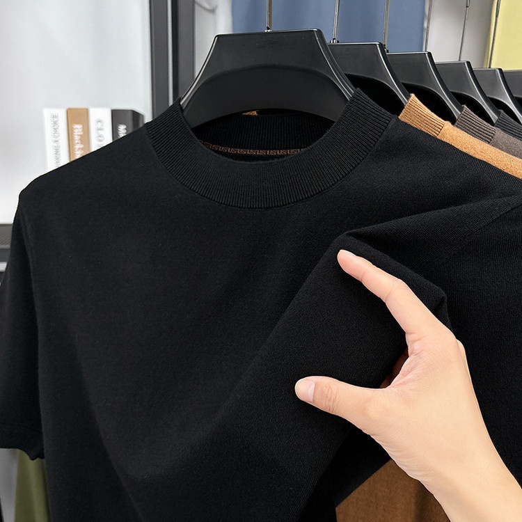 Men's Fine Knit Short-Sleeve Crewneck T-Shirt