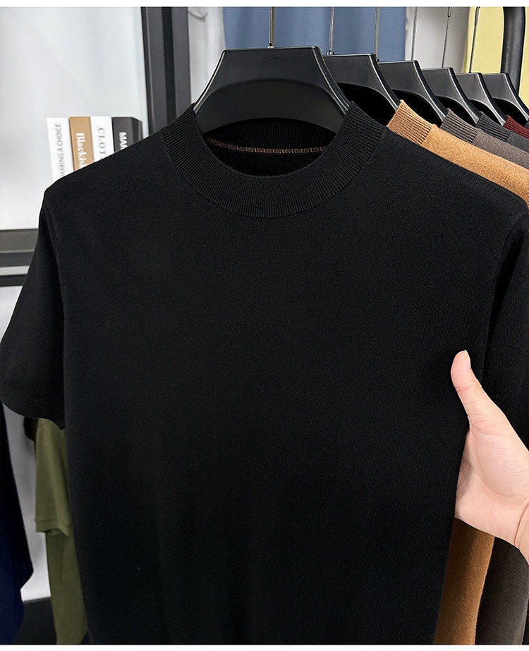 Men's Fine Knit Short-Sleeve Crewneck T-Shirt